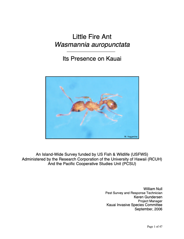 2006 Kauai Fire Ant Survey Report