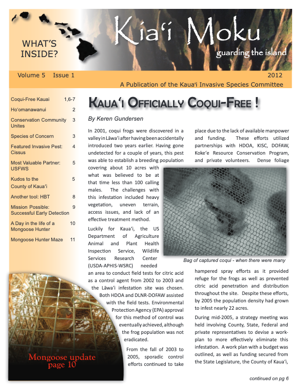 Kiaʻi Moku 2012 newsletter