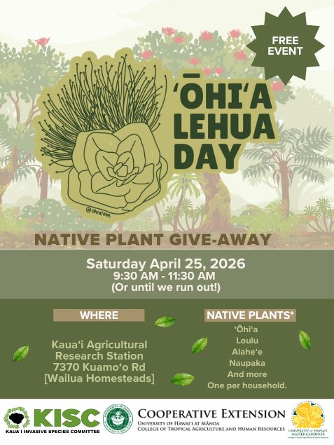 Graphic promoting ʻŌhiʻa Lehua Day on April 25, 2026